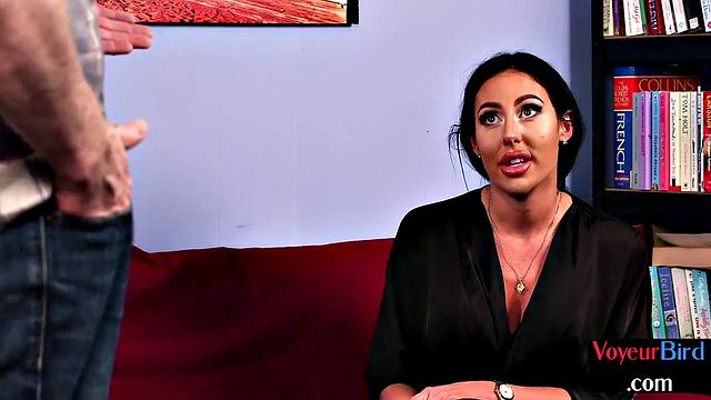 Nympho voyeur teasing lad