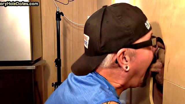 Cum in mouth gaydaddy sucks gloryhole cock at home