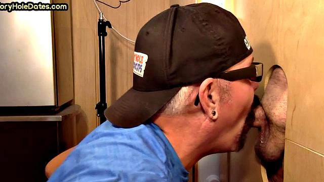 Cum in mouth gaydaddy sucks gloryhole cock at home