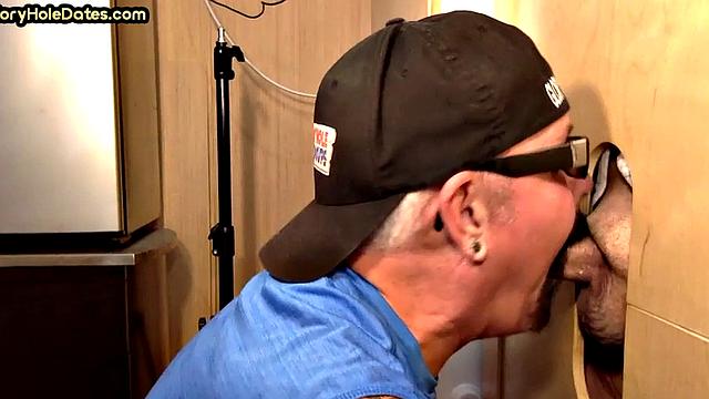 Cum in mouth gaydaddy sucks gloryhole cock at home