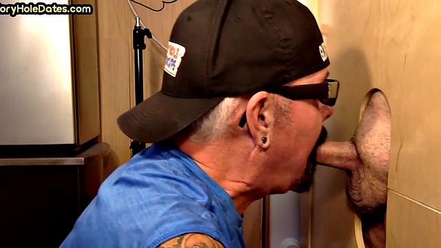 Cum in mouth gaydaddy sucks gloryhole cock at home