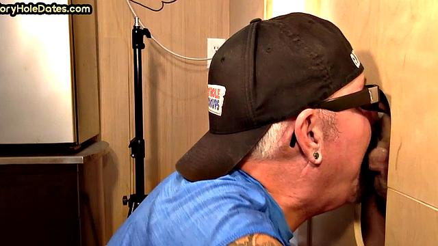 Cum in mouth gaydaddy sucks gloryhole cock at home