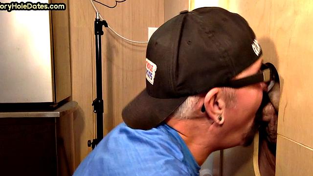 Cum in mouth gaydaddy sucks gloryhole cock at home