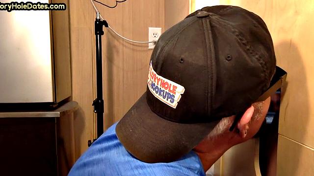 Cum in mouth gaydaddy sucks gloryhole cock at home