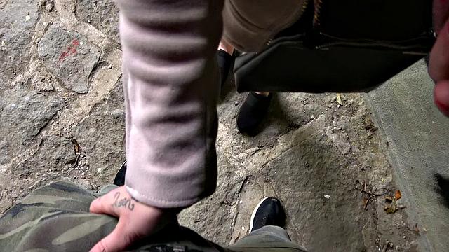 Watch this tattooed brunette tease ex with her tight pussy in a park fuck-fest