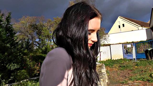 Watch this tattooed brunette tease ex with her tight pussy in a park fuck-fest