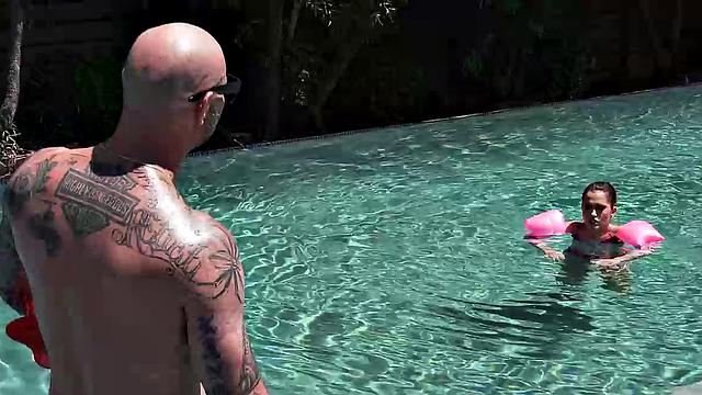 Petite Brunette Is Big Enough To Swim and Fuck