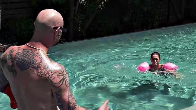 Petite Brunette Is Big Enough To Swim and Fuck