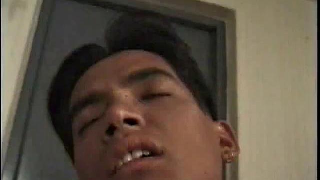 Skinny Asian toys asshole after licking and blowjob