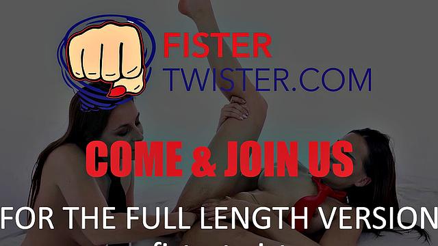 Brunette masturbates while getting fisted - Fist Fuck