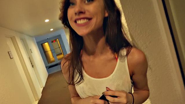 Curly-haired GF goes wild with deepthroating, doggystyle & facial in hot POV clip