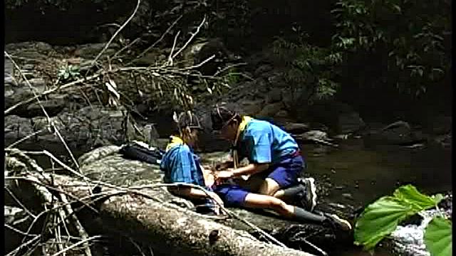 Asian twink drilled by BF outdoors