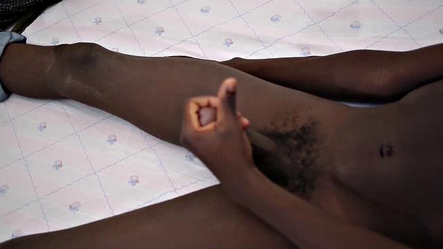 Real African amateur rubs BBC in solo masturbation