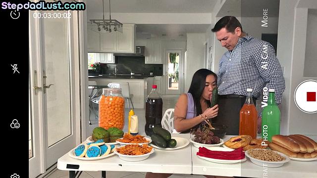 Petite asian babe banged by stepdad