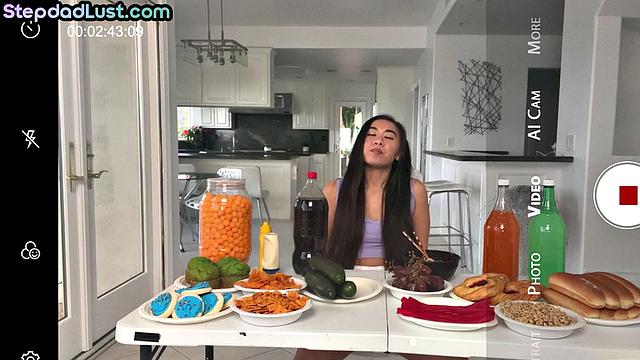 Petite asian babe banged by stepdad