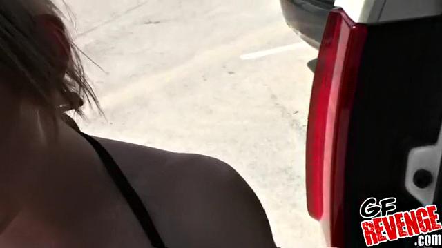 Van Strip gives an unforgettable outdoor handjob and gets her bald pussy drilled hard