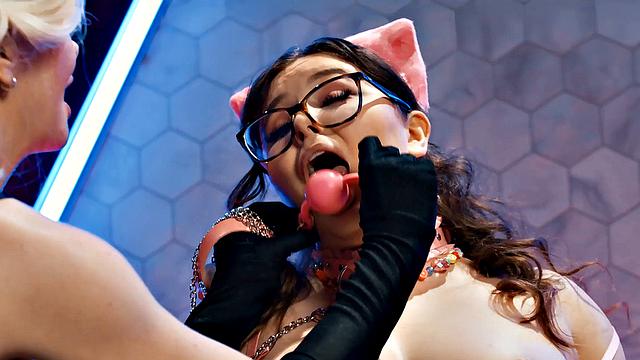 OOPSIE - Trans Femdom Serene Siren Makes LACTATING Leana Lovings Grow A Dick To SELF SUCK