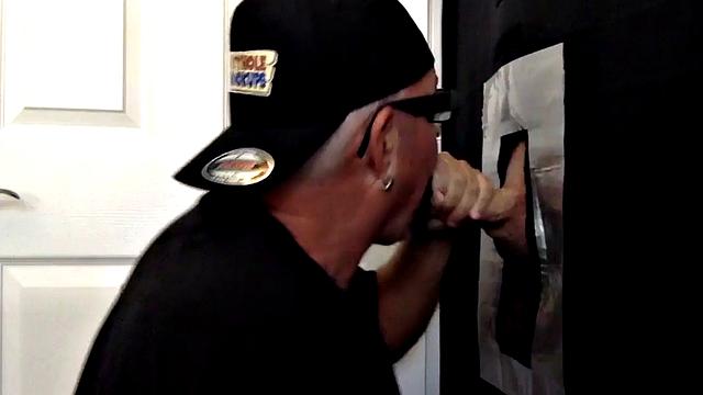 Cocksucking gloryhole DILF sucks in BJ at home