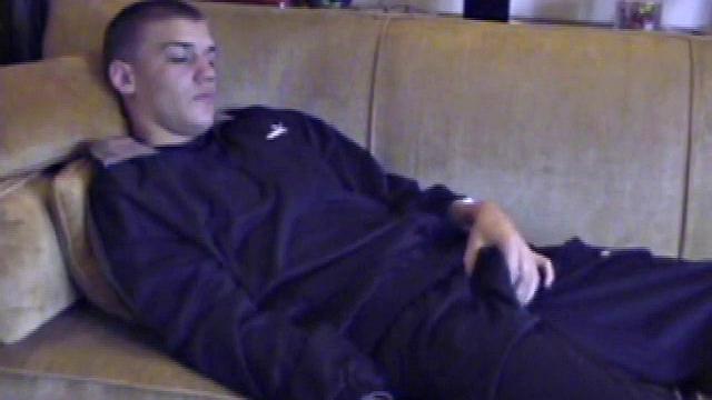 We look in on Lance, as he strips naked, and quickly discover this boy has a fine looking ass. A jerk off session follows, where he strokes like a man pn a mission. By the time we leave, Lance is stringing gobs of cum all over the tip of his tongue.