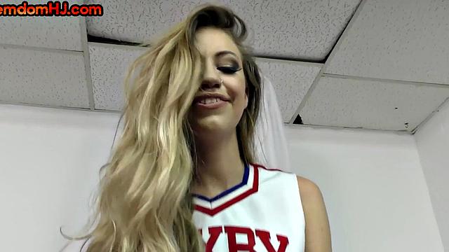 Femdom cheerleader teases cock in POV after facesitting