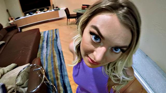 Blonde Sneaks Cock In