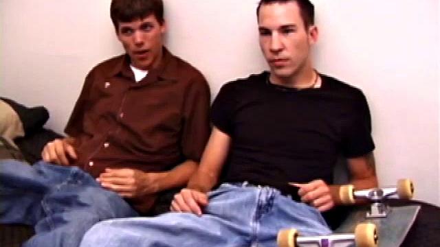 Dragging in his skateboard, Kent joins Matthew to jack off to some straight porn. The boys soon give each other a hand, before Kent invites Matthew to blow him. Matthew obliges as Kent leans back to be serviced.