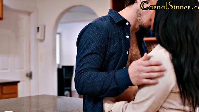 Classy ebony babe pounded by boss