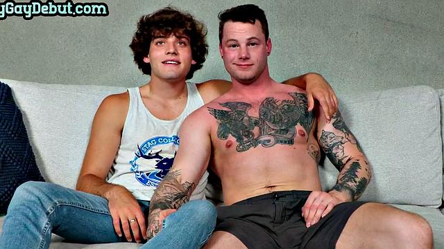 Inked debut stud barebacked till cumshot at casting