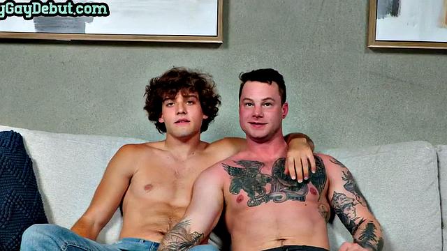 Inked debut stud barebacked till cumshot at casting