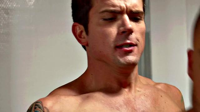 Inked stud blows before breeding with police officer