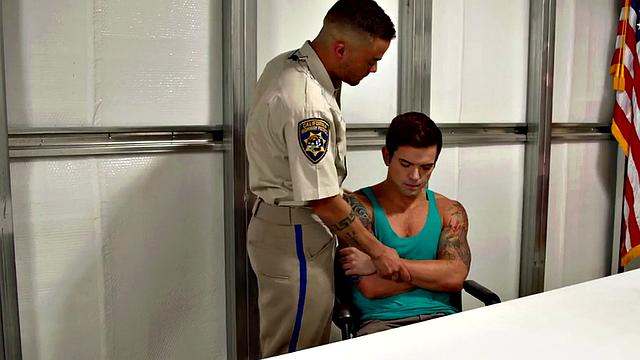 Inked stud blows before breeding with police officer