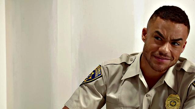 Inked stud blows before breeding with police officer