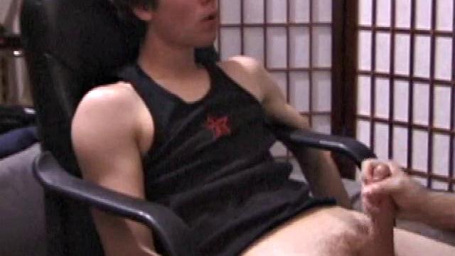 A shaved head and a naughty but nice looks belong to Kenny. Already shirtless, he pulls his pants and boxers down around his ankles and gets to work on his thick cock.