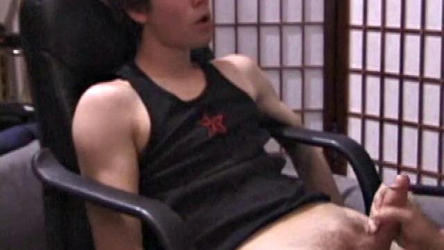 A shaved head and a naughty but nice looks belong to Kenny. Already shirtless, he pulls his pants and boxers down around his ankles and gets to work on his thick cock.