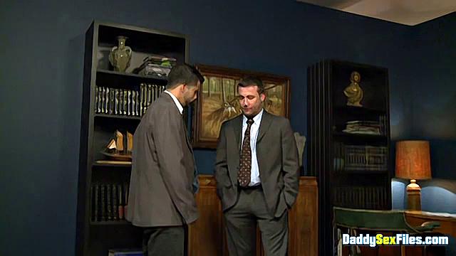 Four men in the dean's office suck, rim, and fuck each other raw