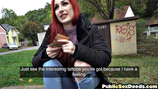 Petite redhead assfucked by stranger