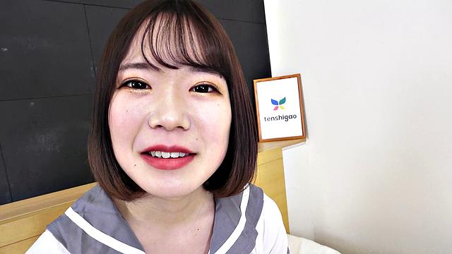 Cute Japanese Girl next door, Ayumi gets into costume to play