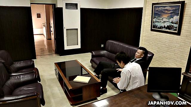 Yui Hatano fucks her boss and office manager in retaliation
