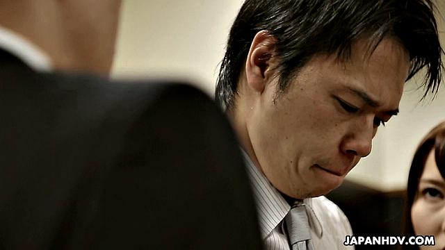 Yui Hatano fucks her boss and office manager in retaliation