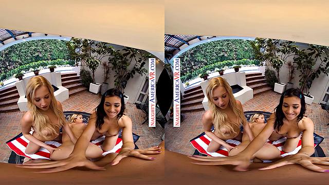 The tables turn when the lifeguard gets mouth to mouth from 3 hot college babes