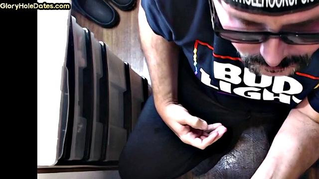 Real gloryhole amateur giving head in homemade video