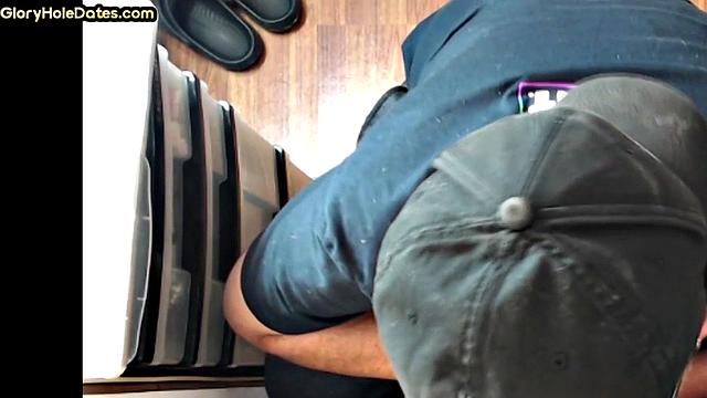 Real gloryhole amateur giving head in homemade video