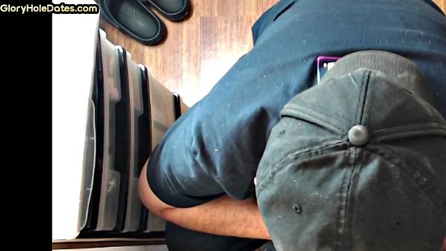 Real gloryhole amateur giving head in homemade video