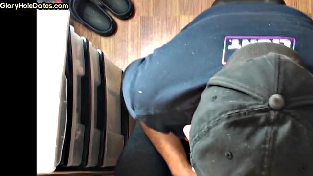 Real gloryhole amateur giving head in homemade video