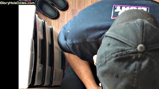 Real gloryhole amateur giving head in homemade video