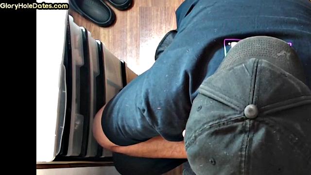 Real gloryhole amateur giving head in homemade video