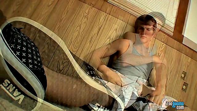 Lex shows off his sexy feet for a gay foot fetish session