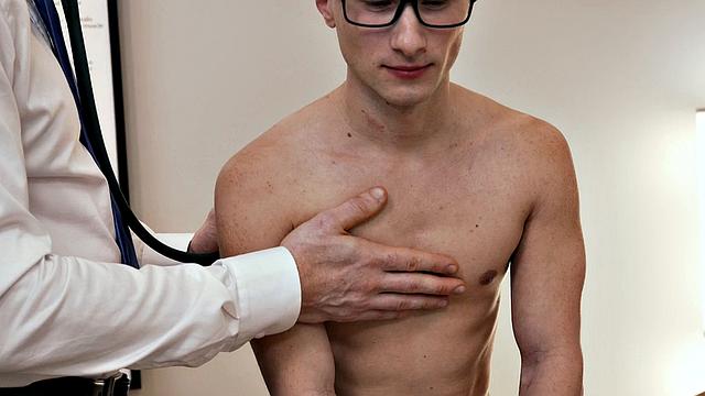 Petite twink barebacked by gaydaddy doctor in infirmary