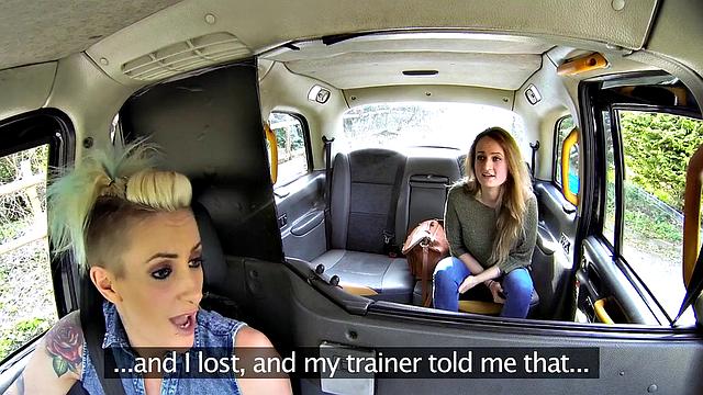 Hot Pussy Tribbing on Cab Roof