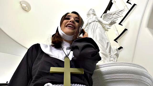 Slutty Teen Lesbian Fingers and Toys Her Nun Stepsis Before 69ing